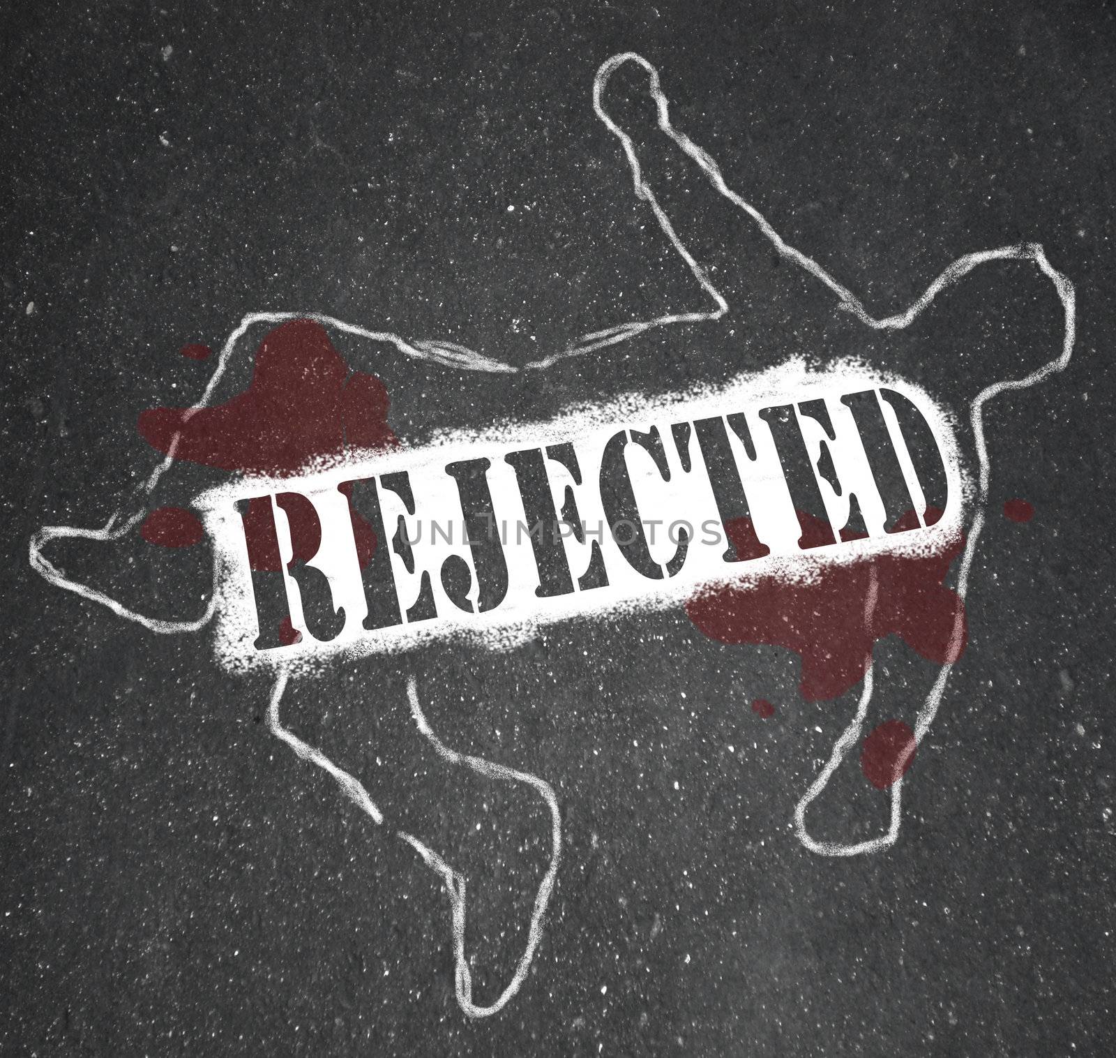 Rejected Person Chalk Outline Denied and Refused by iQoncept