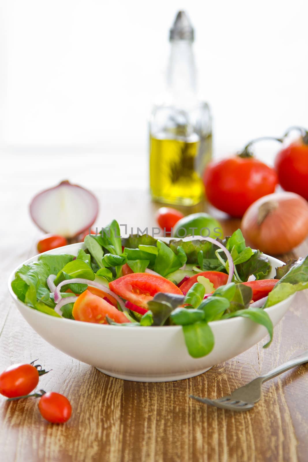 Fresh varieties of vegetables salad