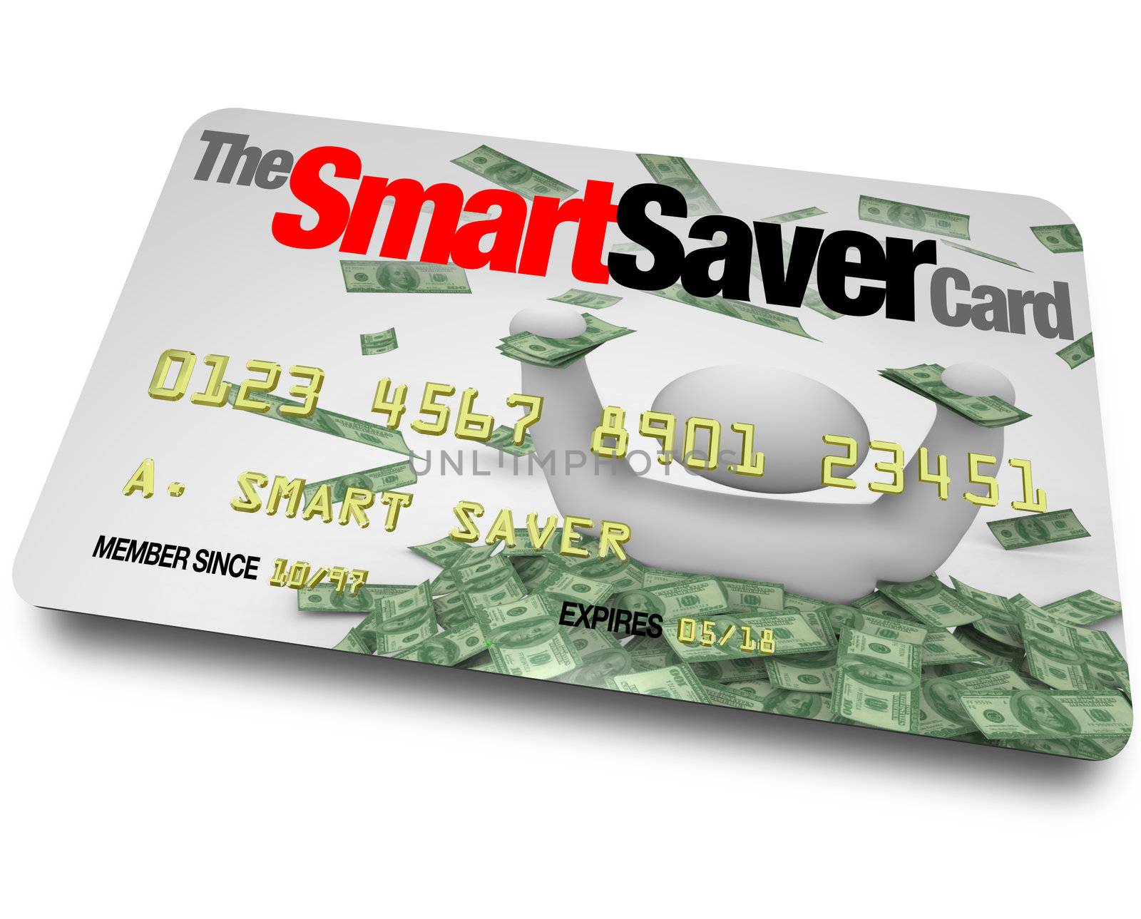 A credit card with the words Smart Saver Card which entitles you to great savings, discounts and cheap prices on merchandise you want