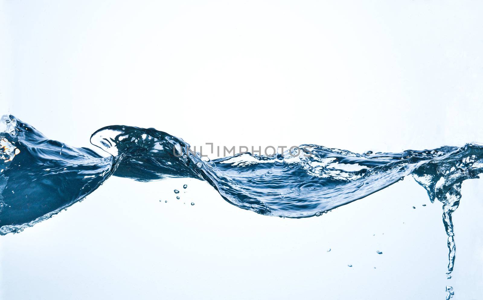 clear pure water wave with splash