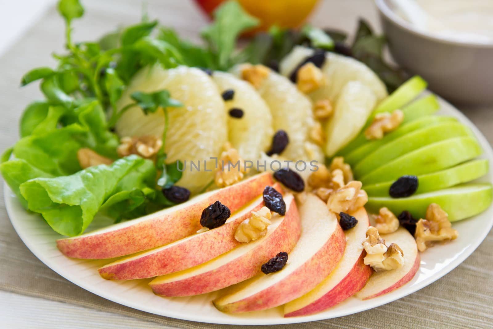Apple with Grapefruit  and walnut salad by vanillaechoes