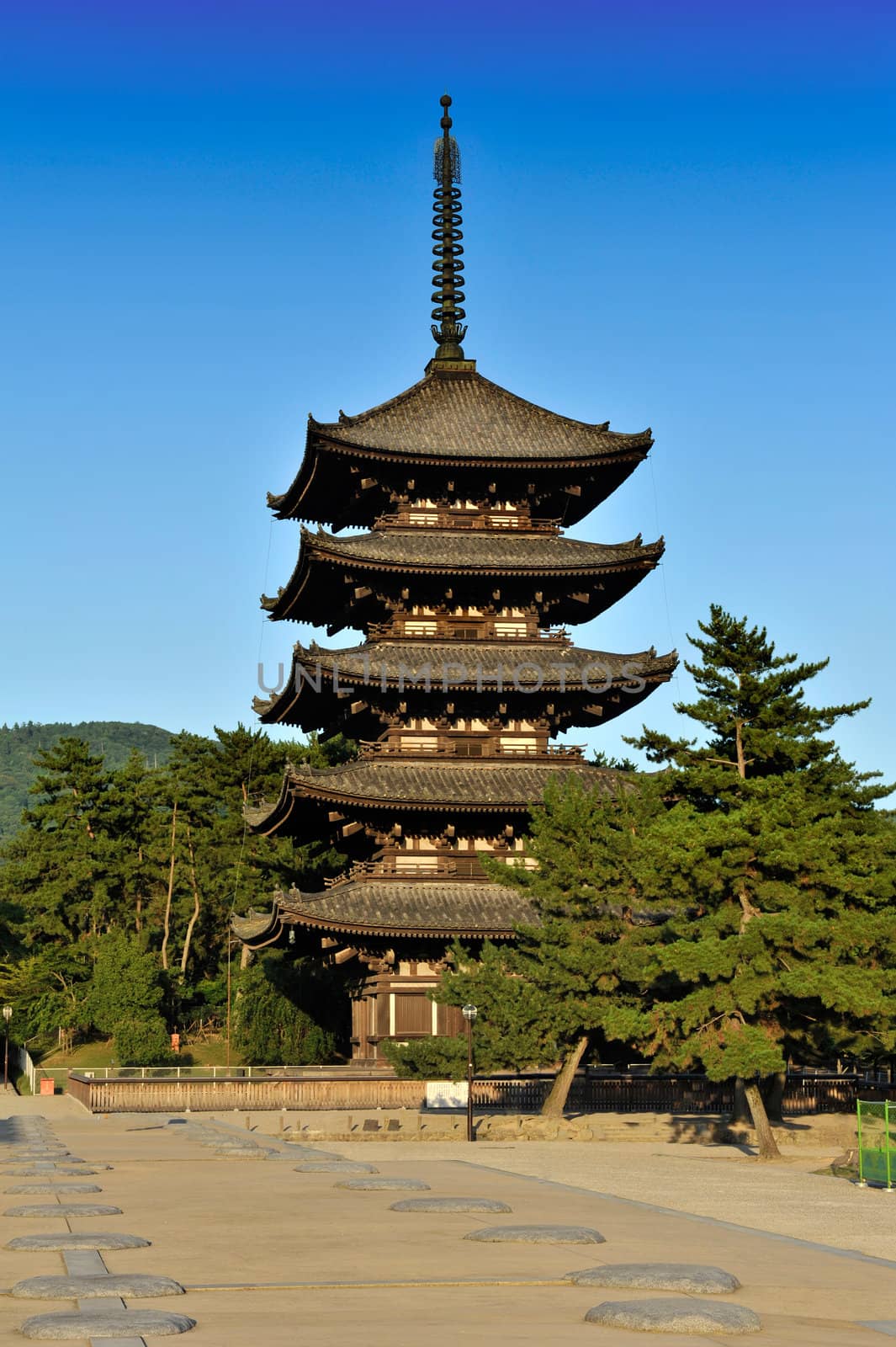 Five-storied pagoda of the Kofuku-ji temple at Nara, Japan