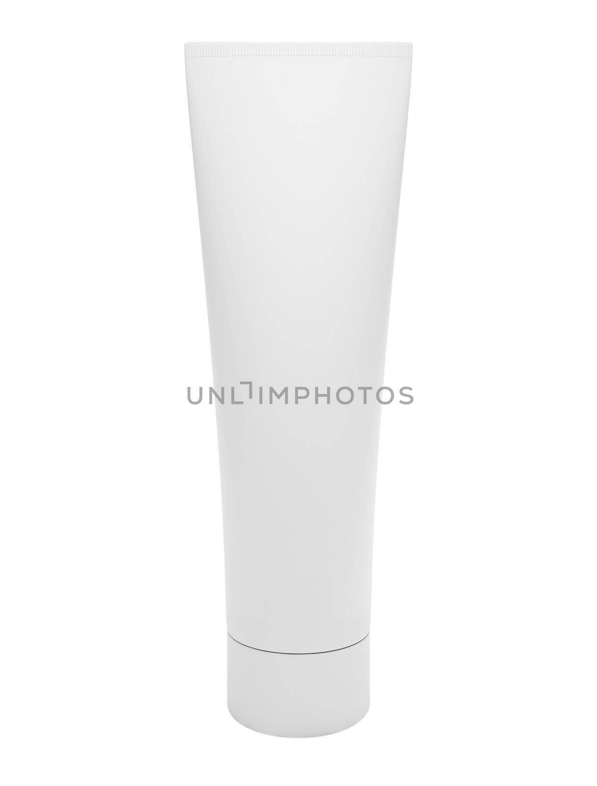 Blank cosmetic tube isolated on white background