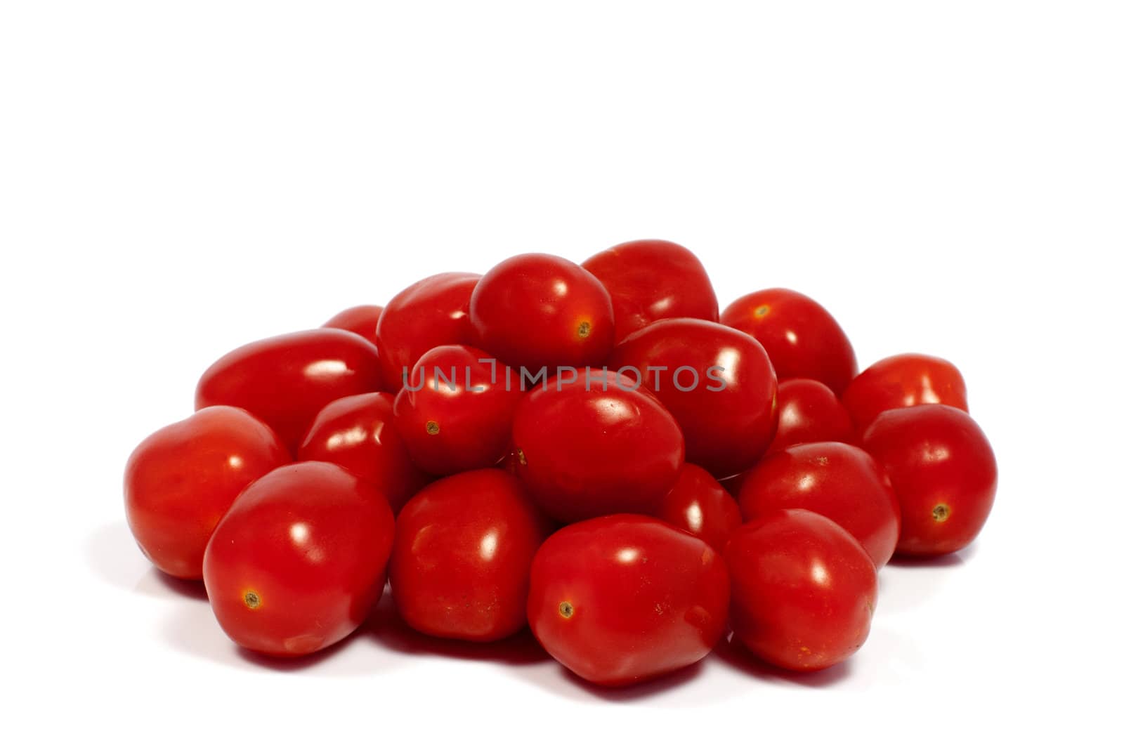 red tomatoes isolated on white