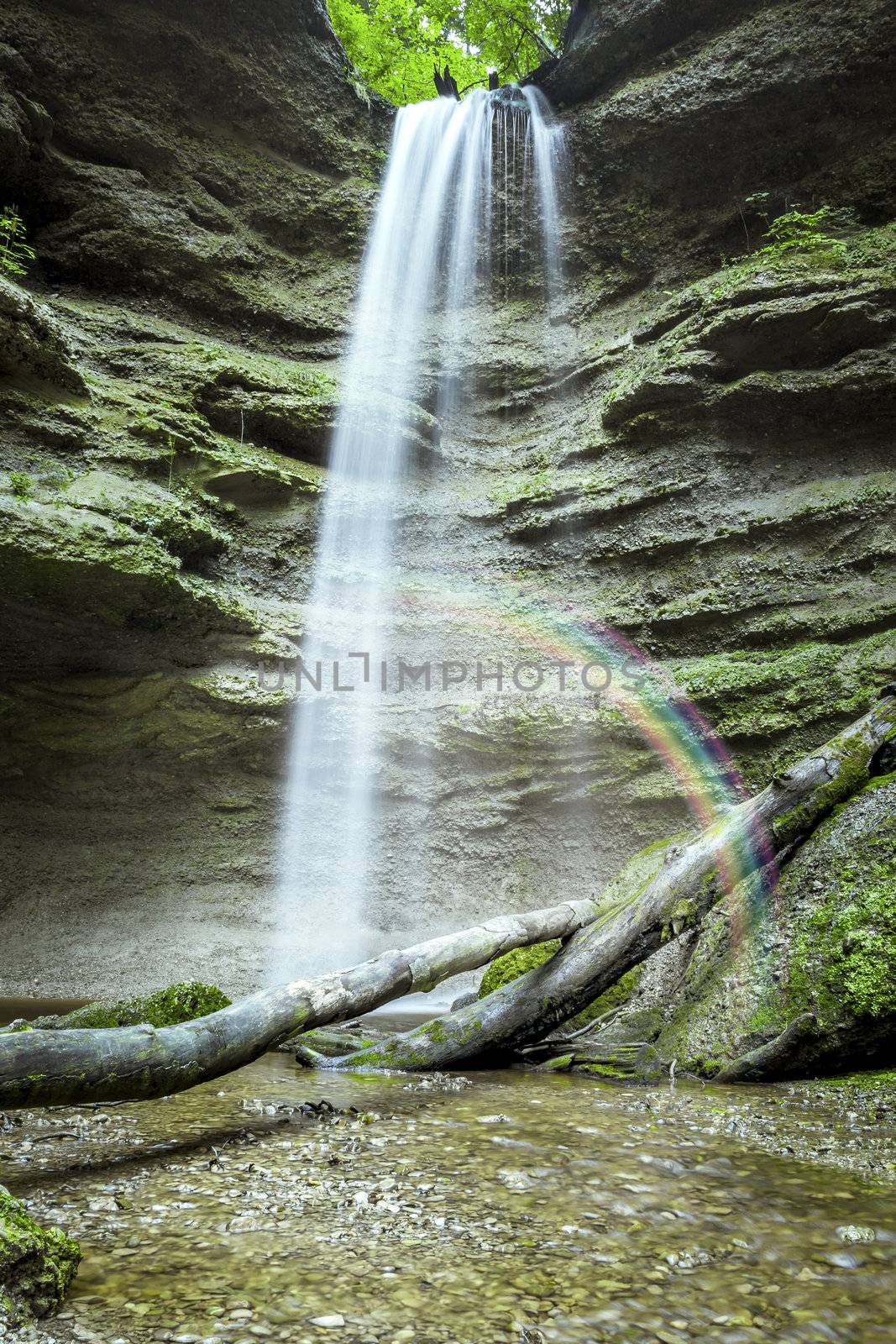 An image of the nice waterfall at the Paehler Schlucht in Bavaria Germany