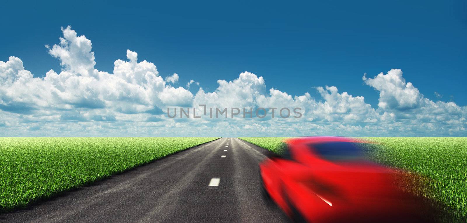 moving car on the road. motion blur effect
