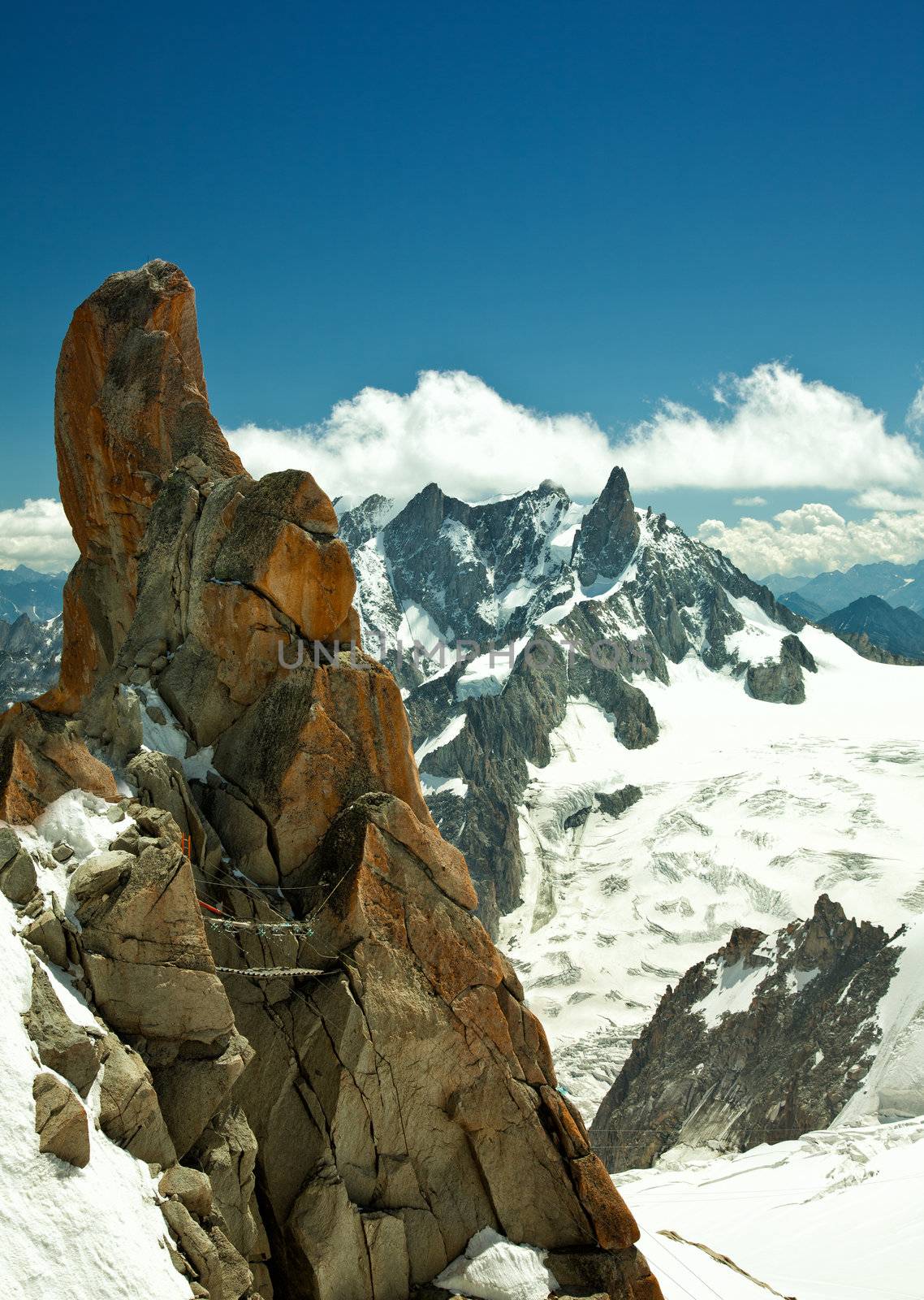 massif de mont Blanc on the border of France and Italy