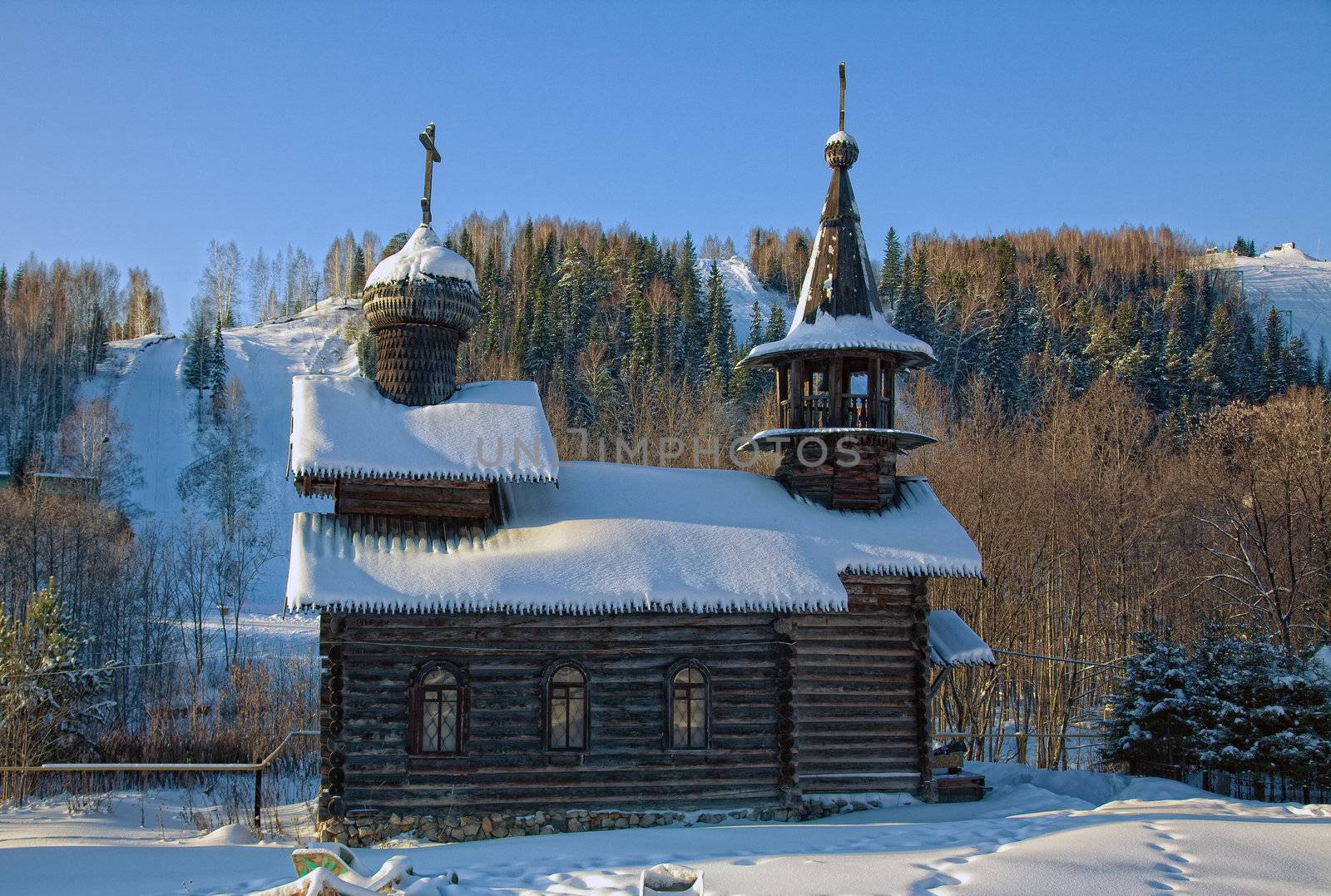 old russian wooden church photo