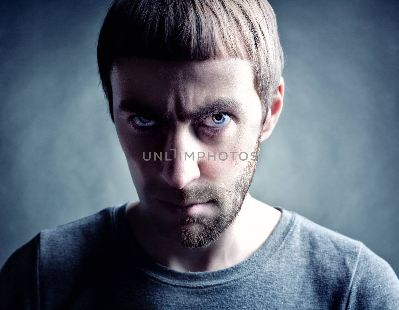 bearded man portrait, lit from the side