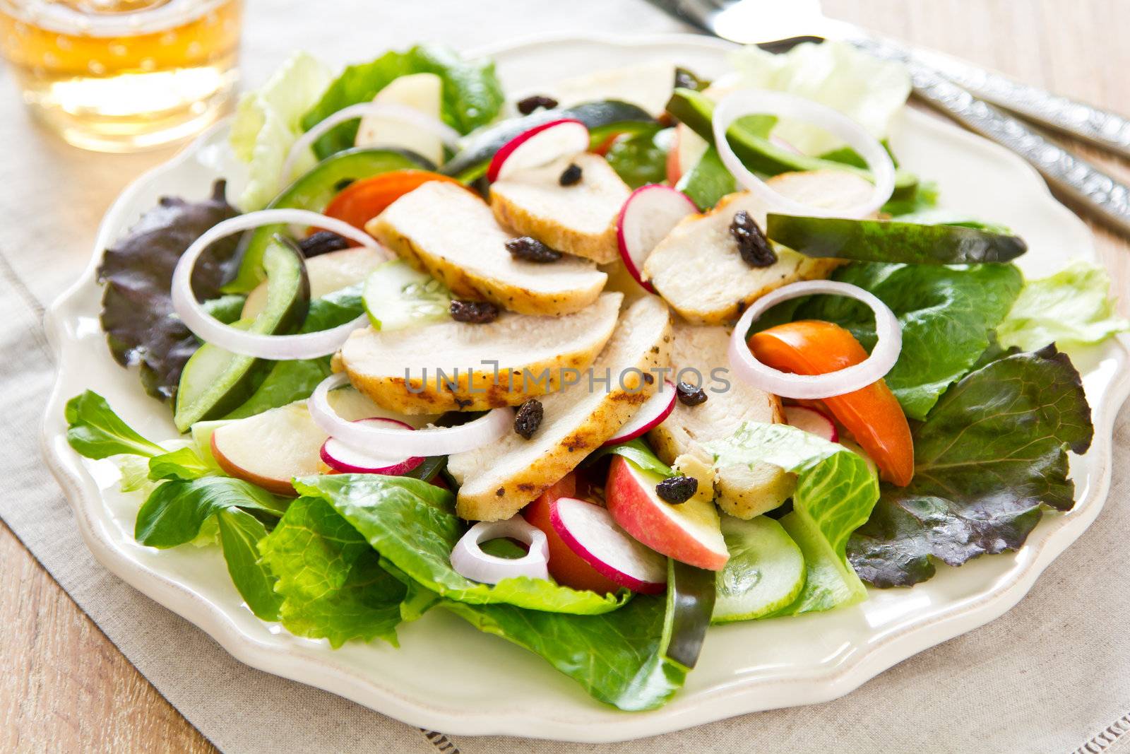 Grilled chicken salad by vanillaechoes