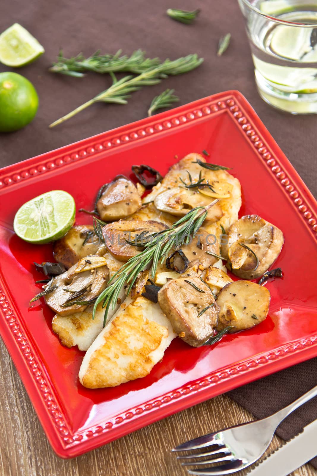Grilled Dory fish with mushroom sautéed by vanillaechoes
