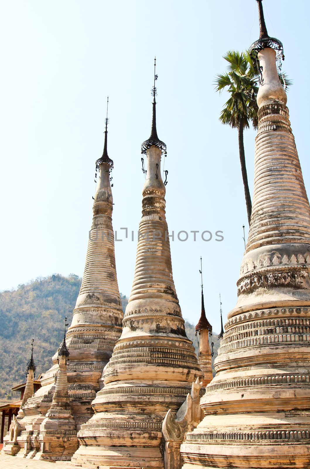 Pagoda in a Temple in Inle lake,Burma by vanillaechoes