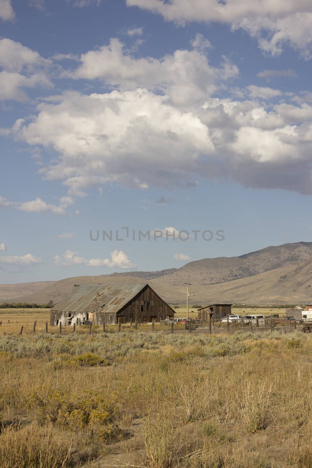 Old barn in a very large field - Loyalton California by jeremywhat