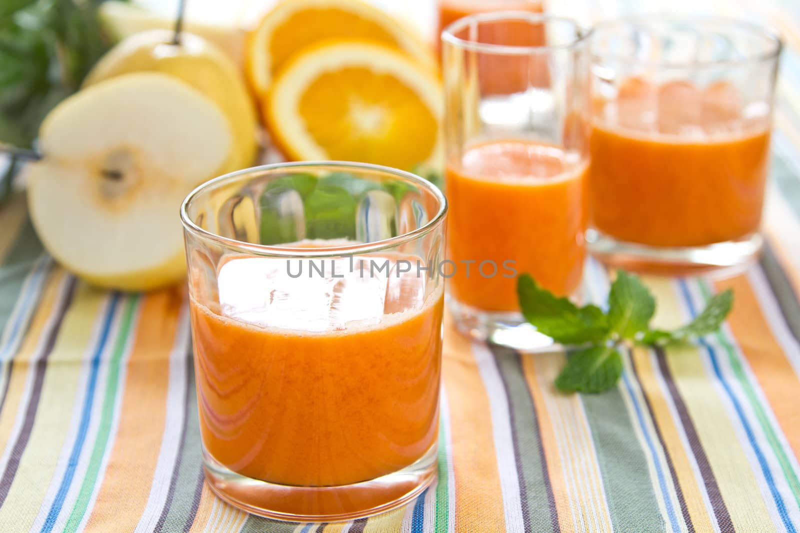 Pear,Orange,Carrot and Pineapple smoothie