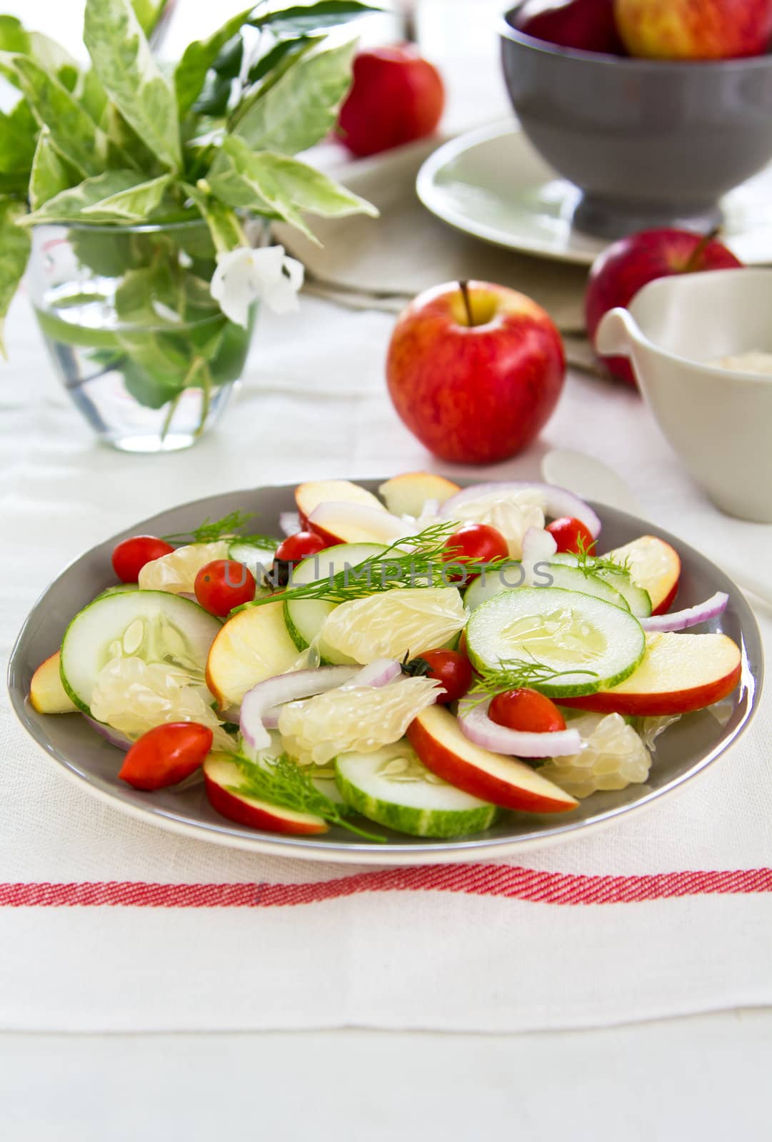 Apple and Grapefruit salad by vanillaechoes