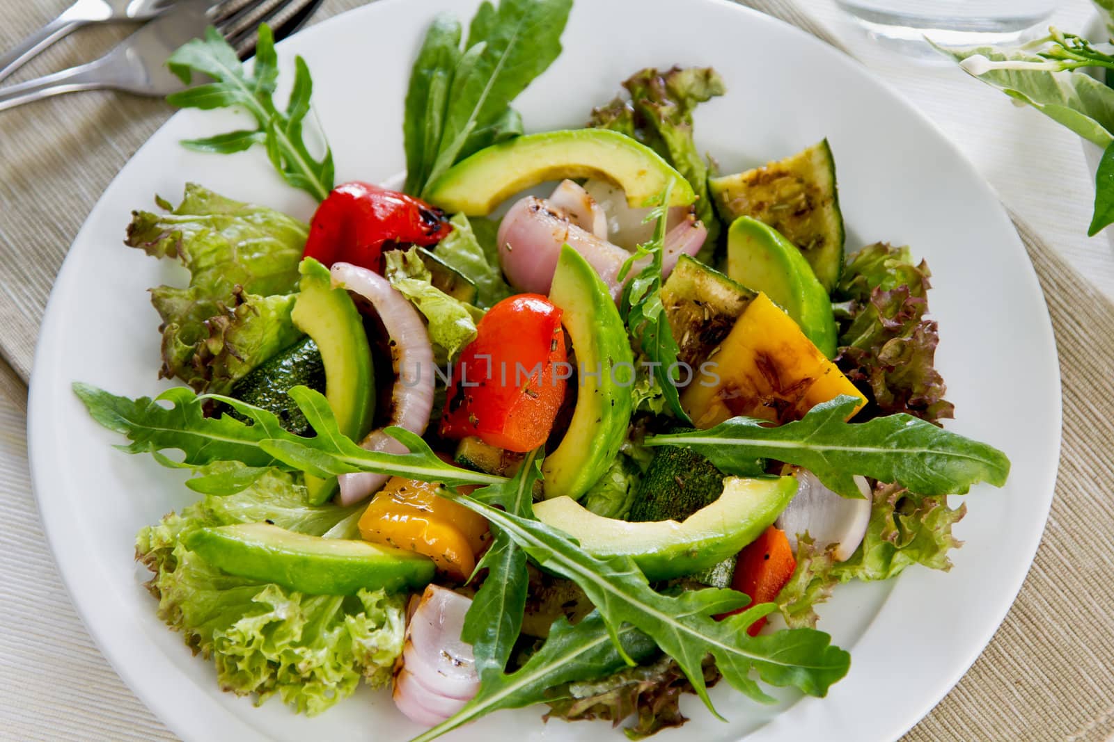 Avocado with Grilled vegetables salad by vanillaechoes