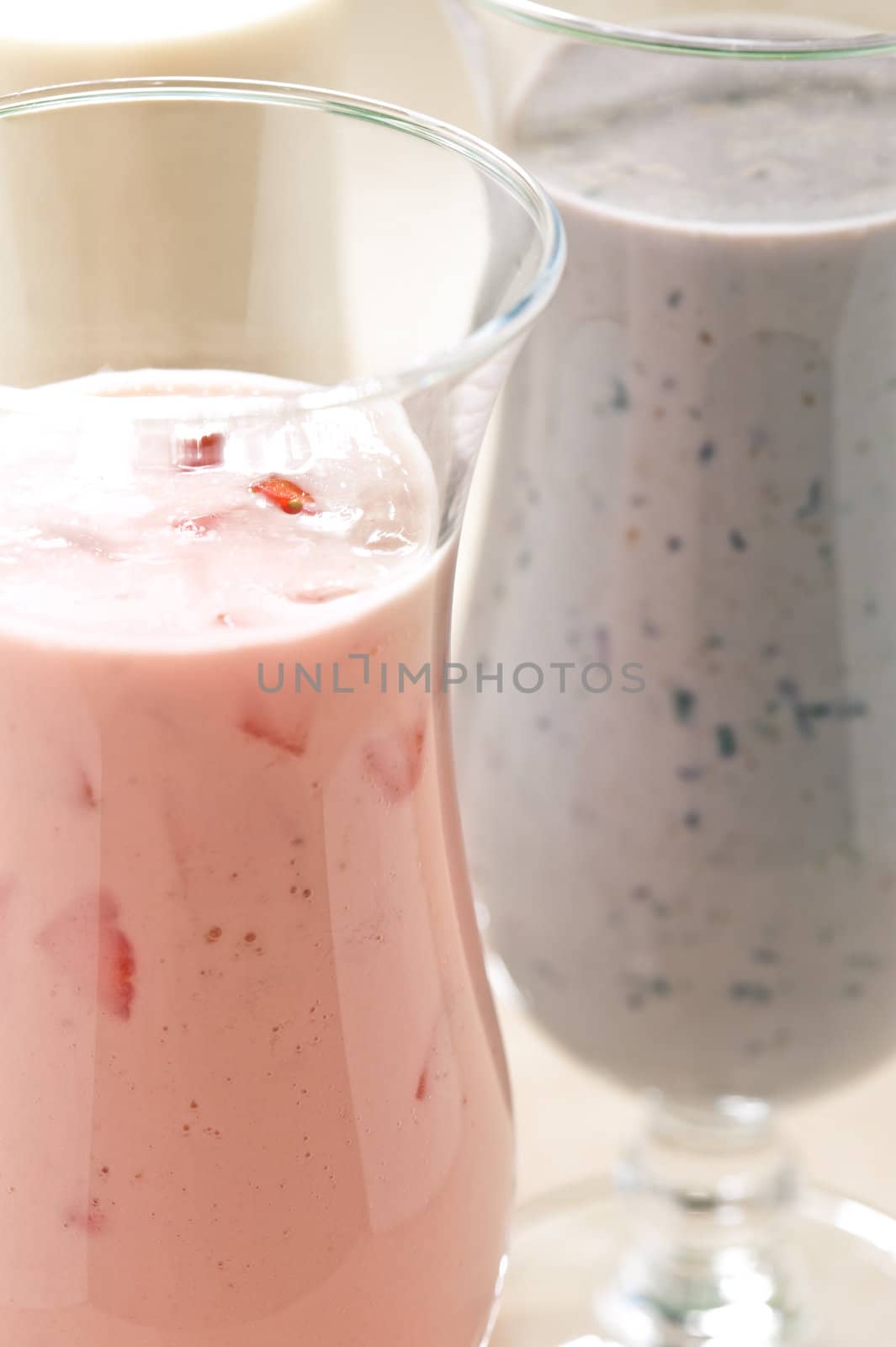 Blueberry, Strawberry and Banana milk shake  by 3523Studio