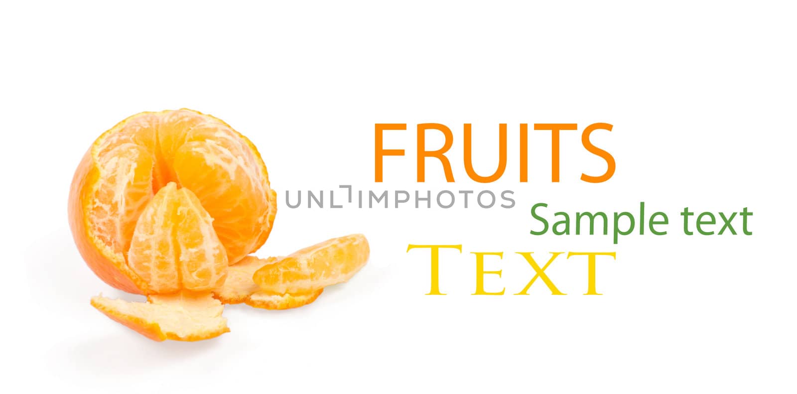 Fresh tangerine isolated on white