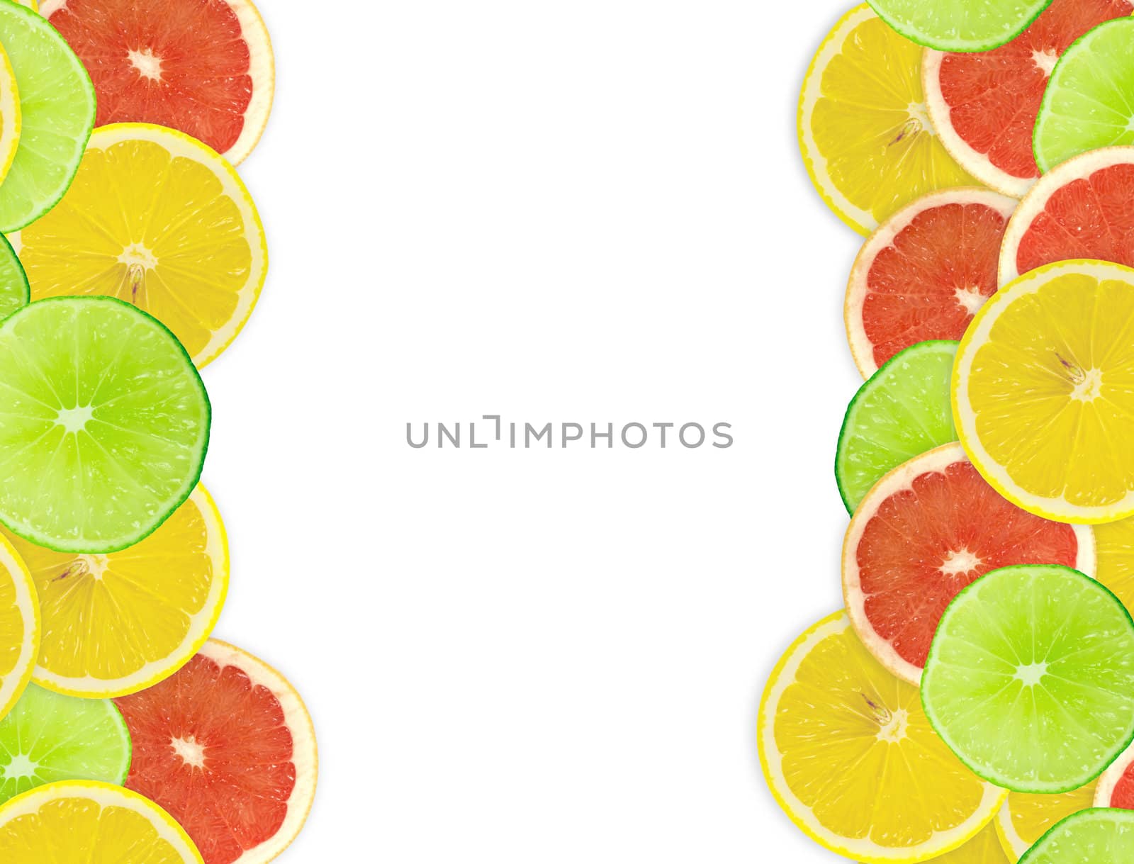 Abstract background of citrus slices. Closeup. Studio photography.