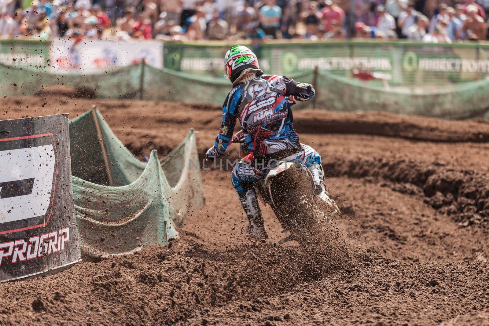 SEMIGORJE, RUSSIA - JULY 22: Grand Prix of Russia of FIM Motocross World Championship MX1 and MX2 Series on July 22, 2012 in Semigorje, Russia