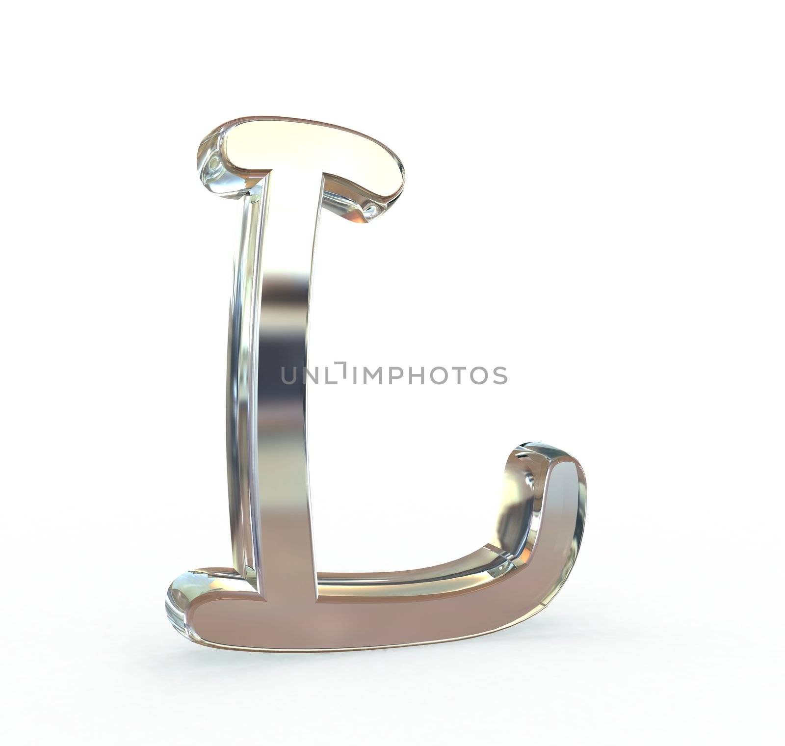 3d metal alphabet symbol.(isolated.)