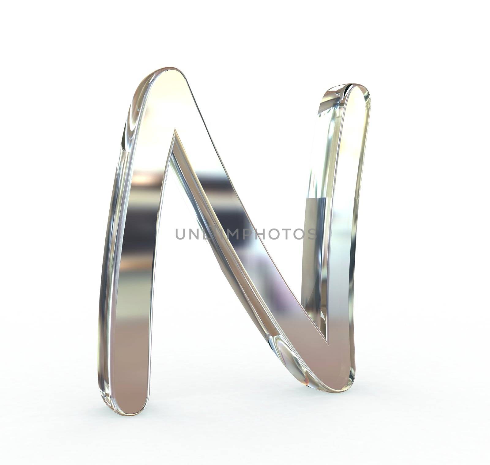 3d metal alphabet symbol.(isolated.)