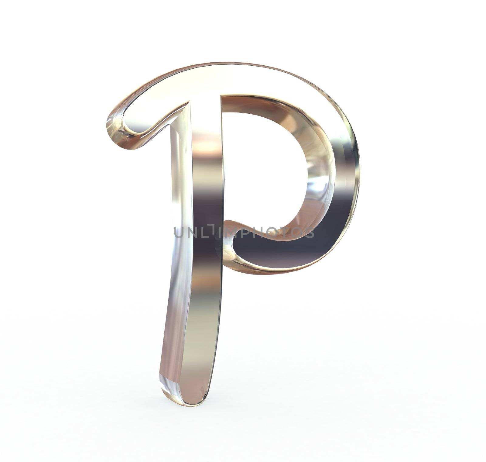 3d metal alphabet symbol.(isolated.)