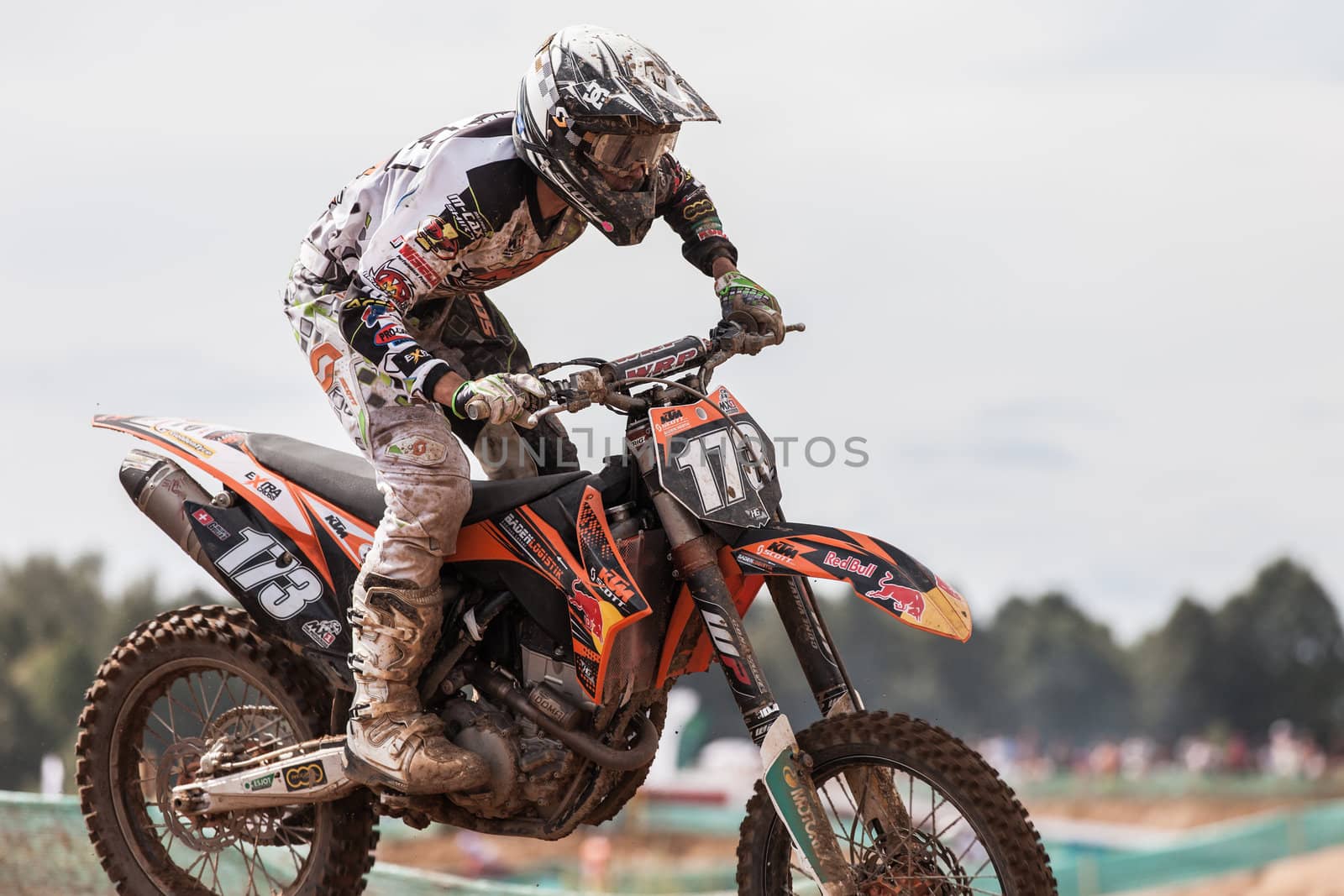 SEMIGORJE, RUSSIA - JULY 22: Grand Prix of Russia of FIM Motocross World Championship MX1 and MX2 Series on July 22, 2012 in Semigorje, Russia