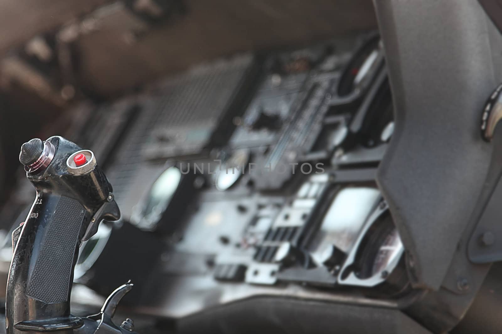 US Military Jet Cockpit Controls Close Up by duplass