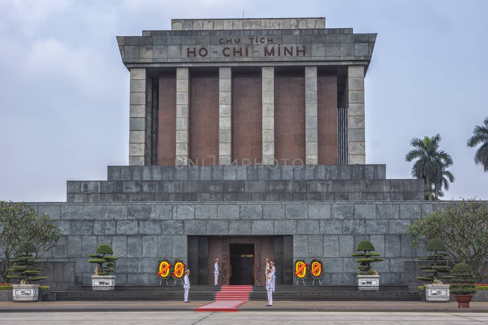 Vietnam Hanoi - March 2012: Close up of Ho Chi Minh mausoleum by Claudine