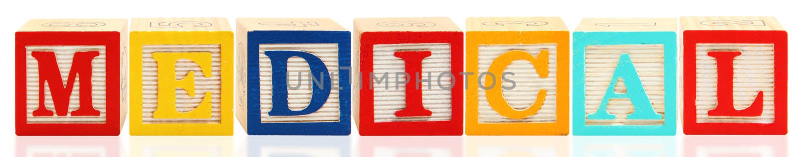 Colorful alphabet blocks. MEDICAL