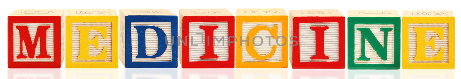 Colorful alphabet blocks. MEDICINE