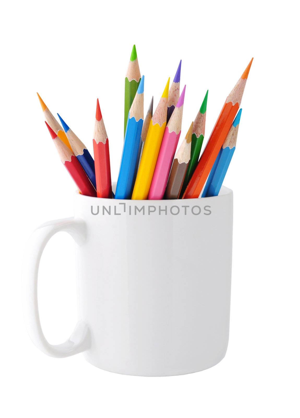 Color pencils with clipping path