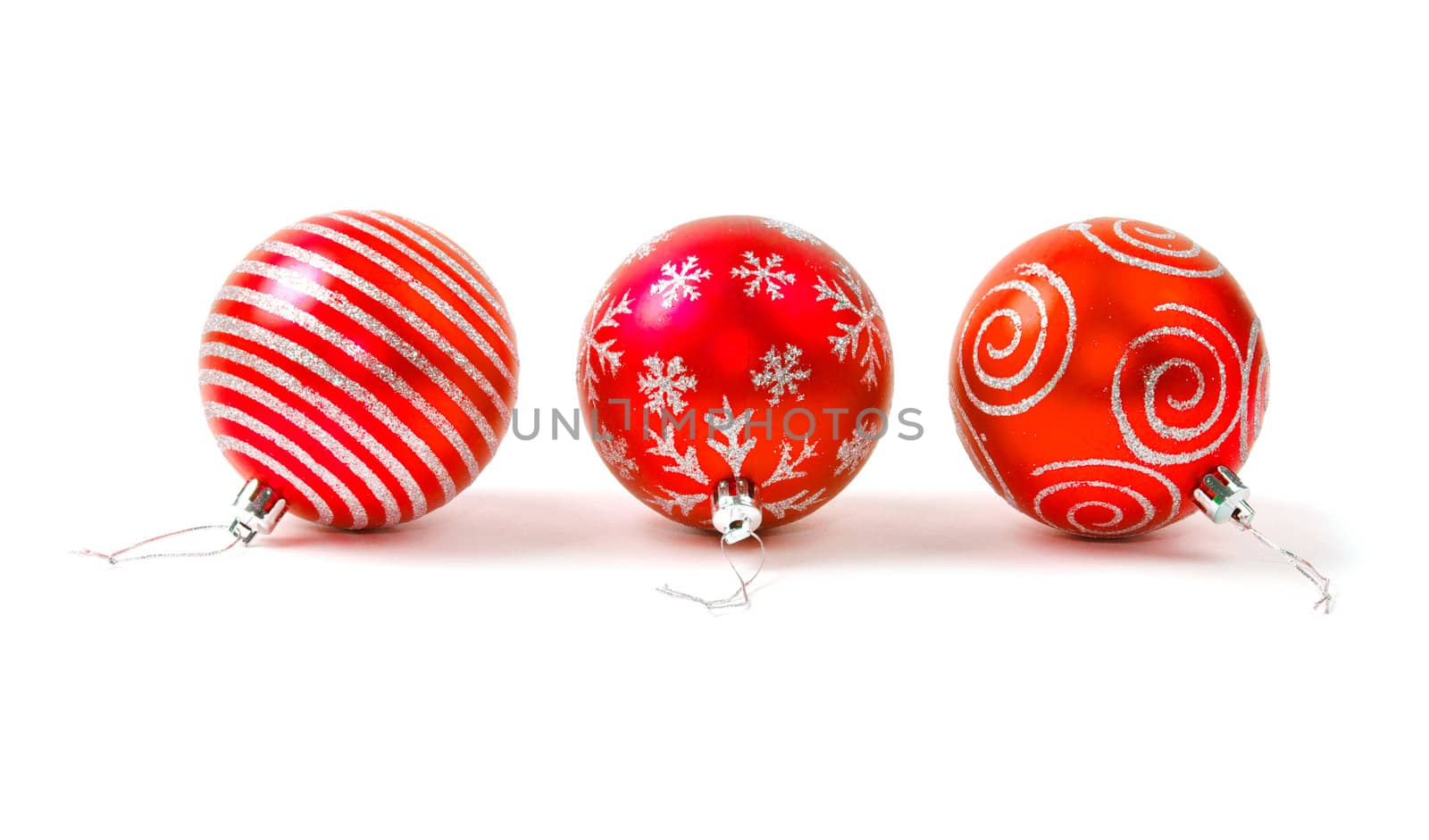 blue christmas balls isolated on white