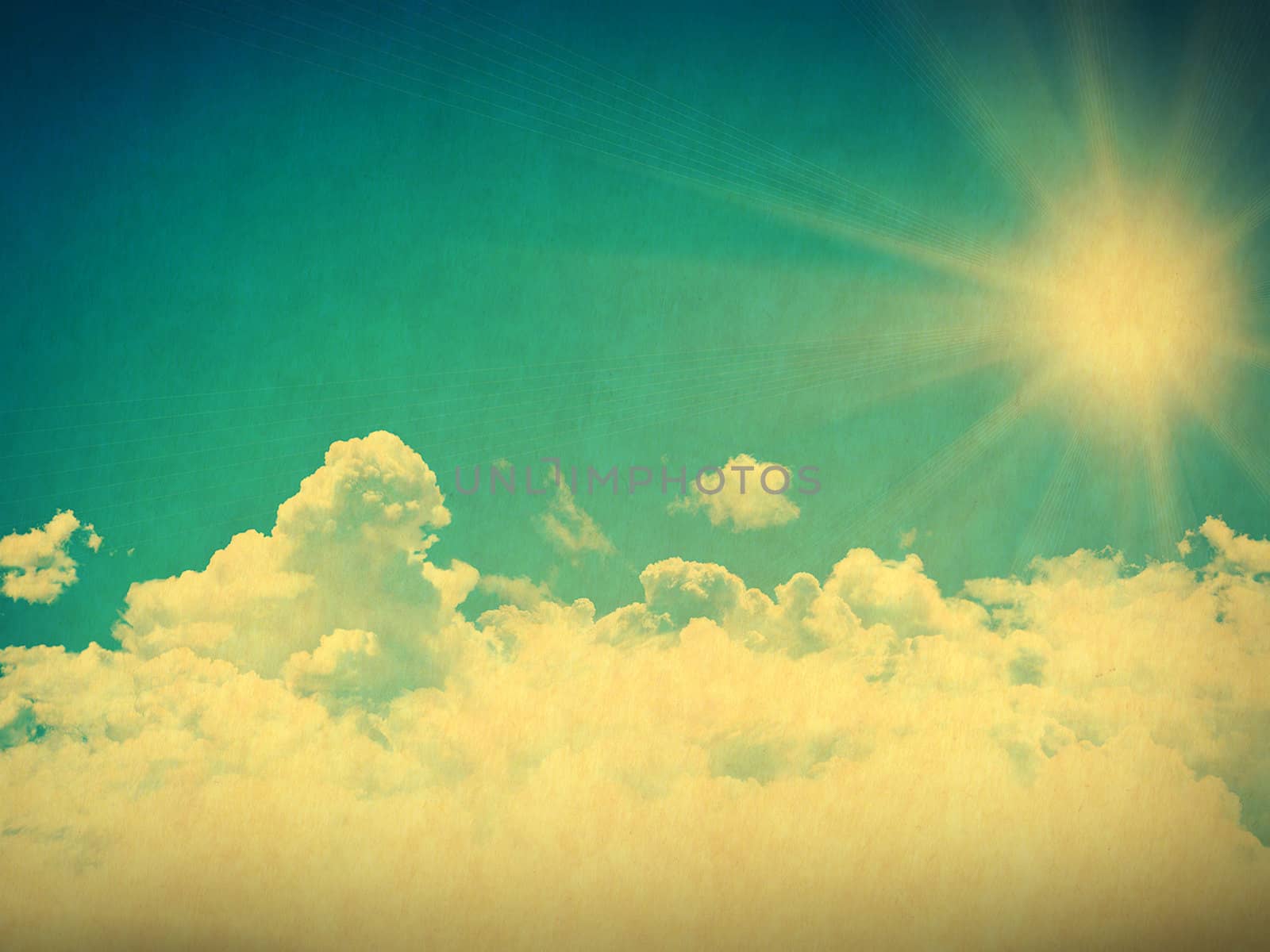 retro image of cloudy sky