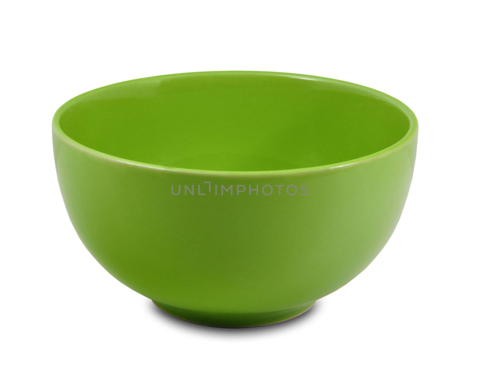 Green pot isolated on white
