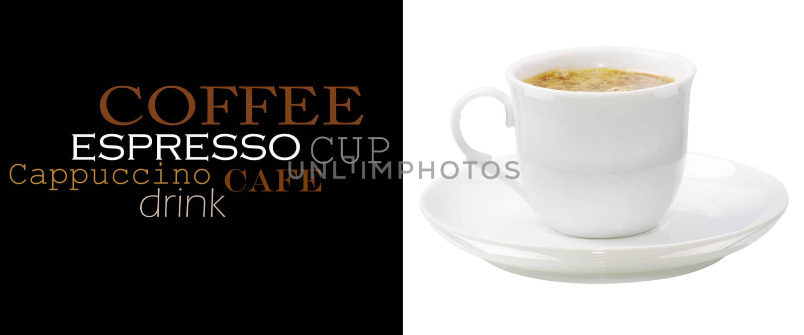 Coffee cup on white background