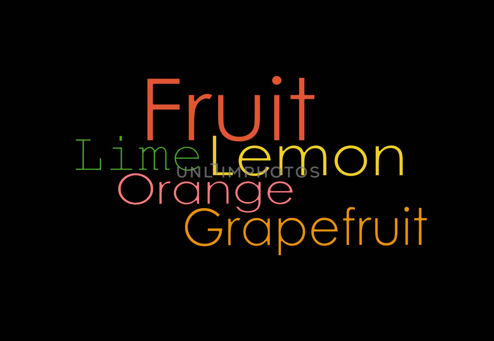 Fruit word background