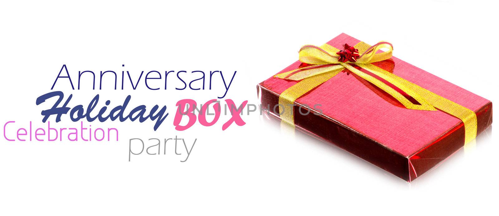 Red Gift Box on white background