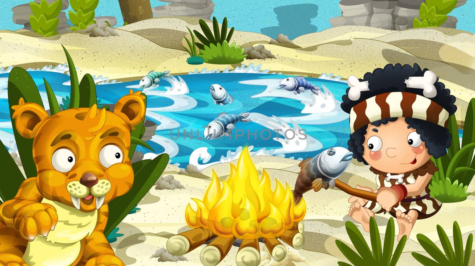 Detailed illustration with lot of different elements