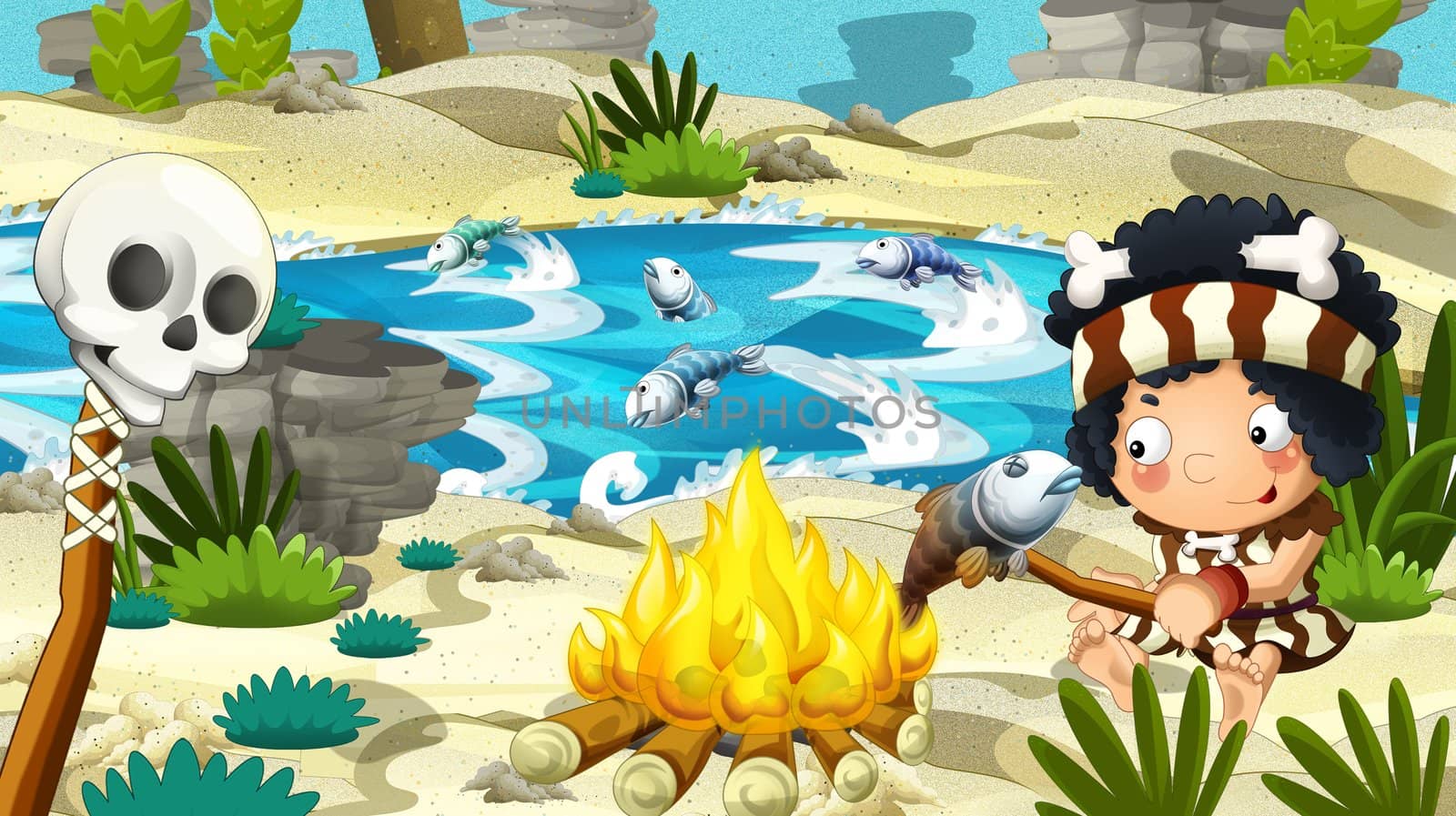 Detailed illustration with lot of different elements