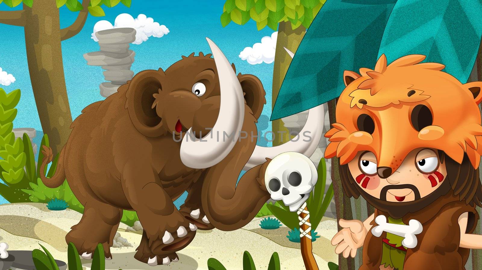 Detailed illustration with lot of different elements