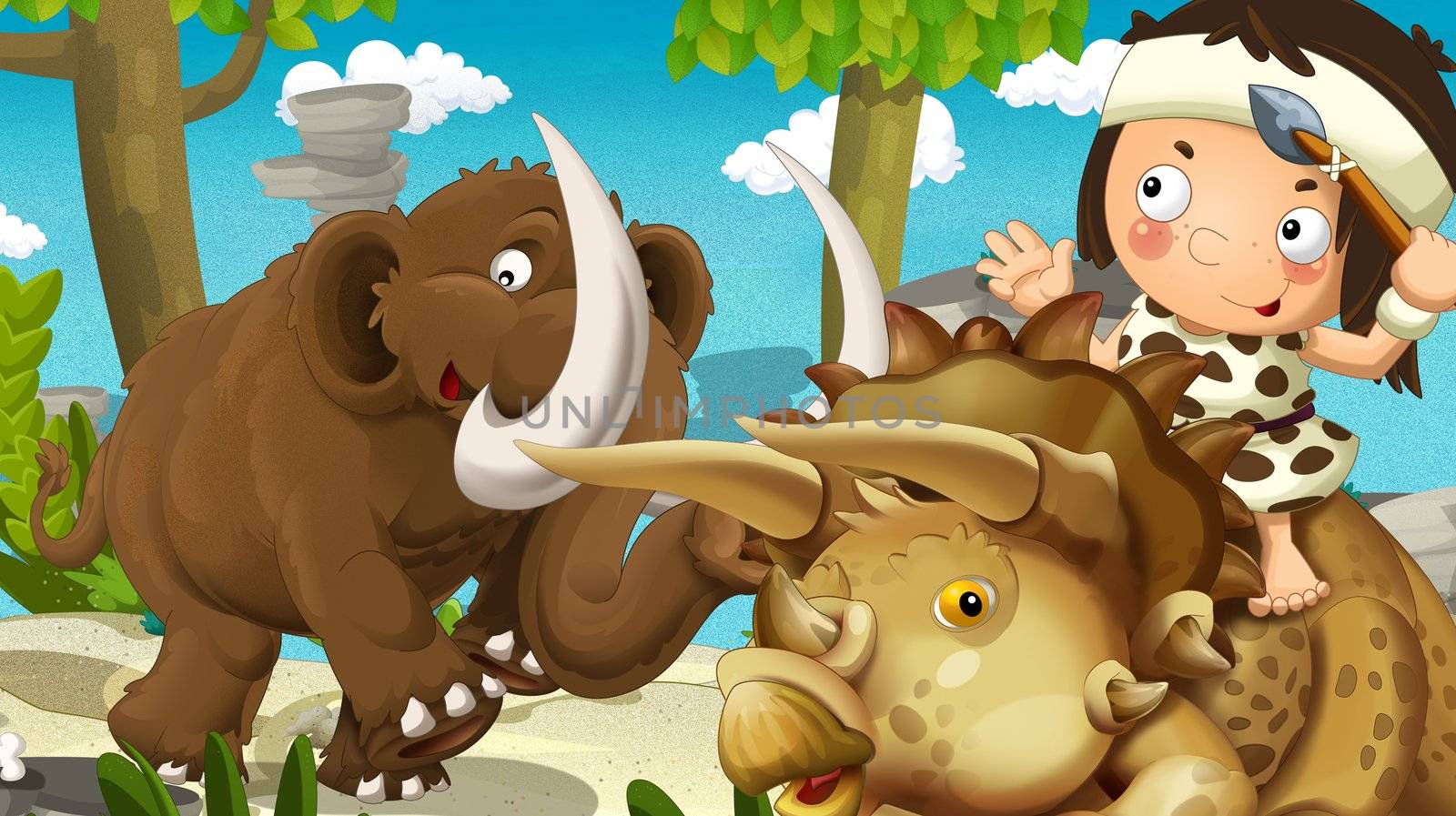 Detailed illustration with lot of different elements
