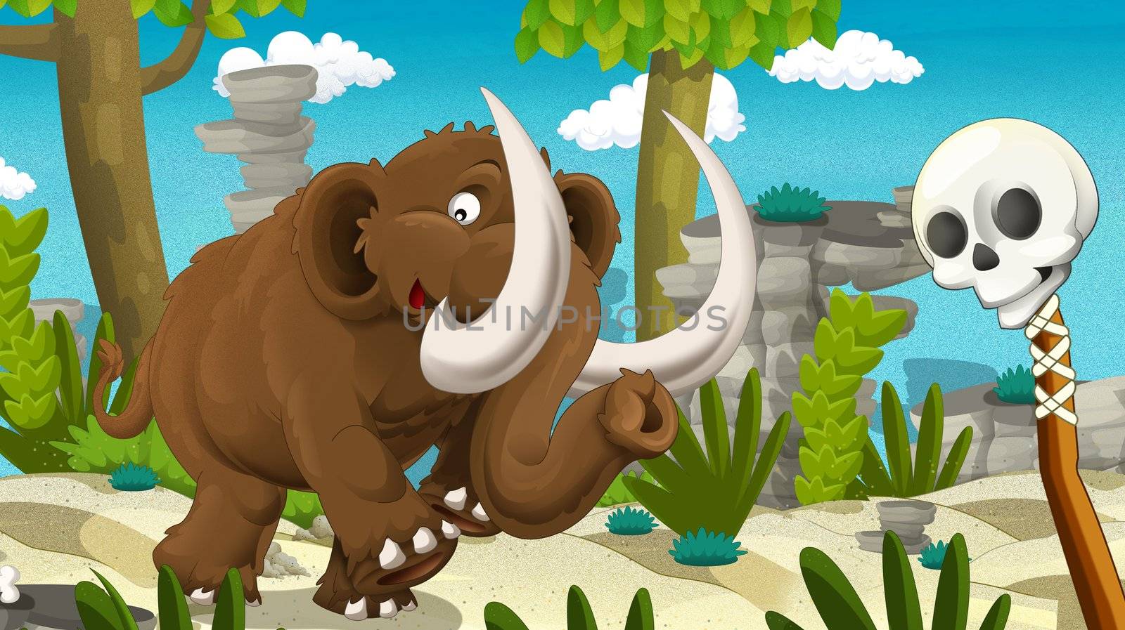 Detailed illustration with lot of different elements