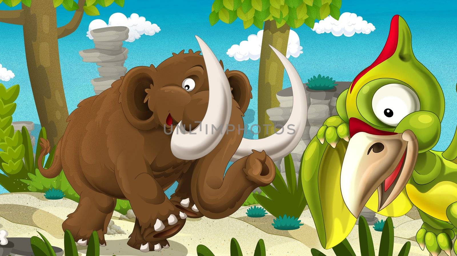 Detailed illustration with lot of different elements