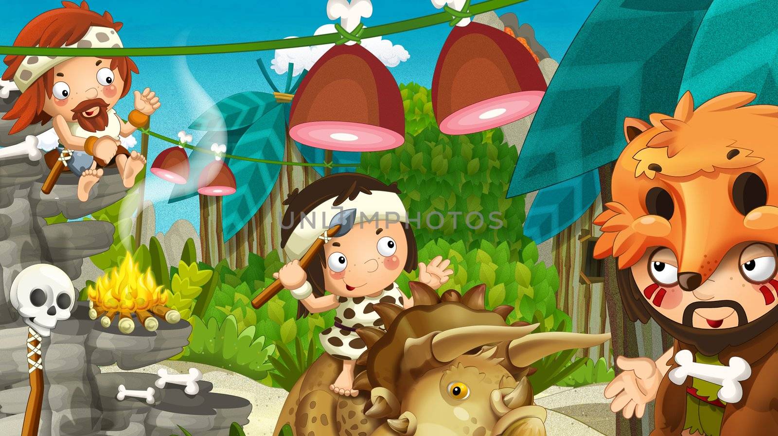 Detailed illustration with lot of different elements