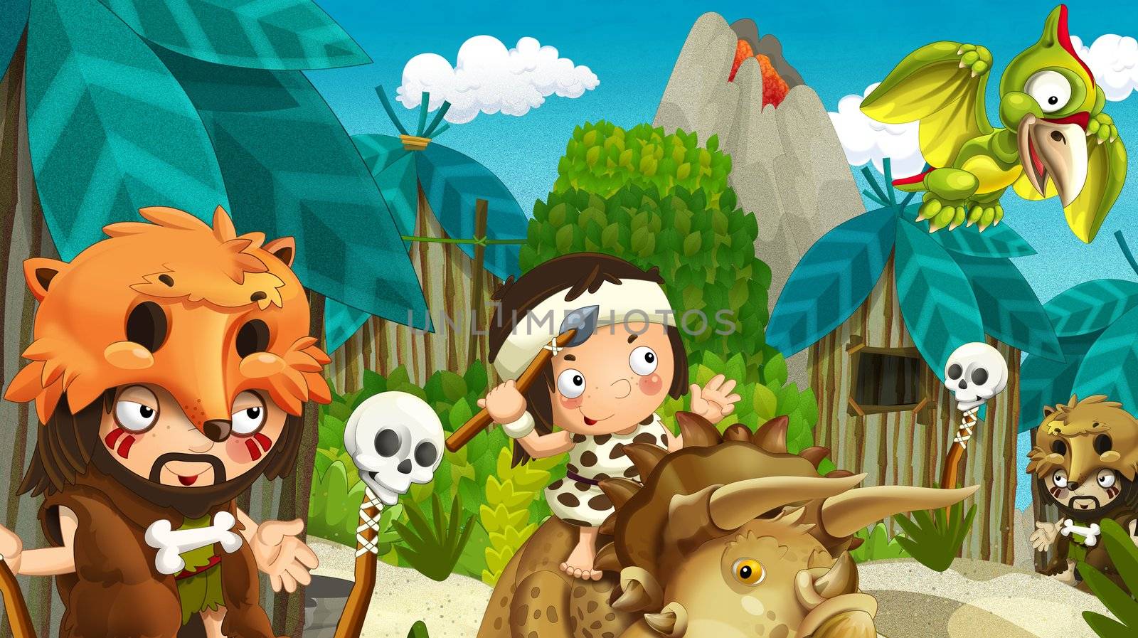 Detailed illustration with lot of different elements