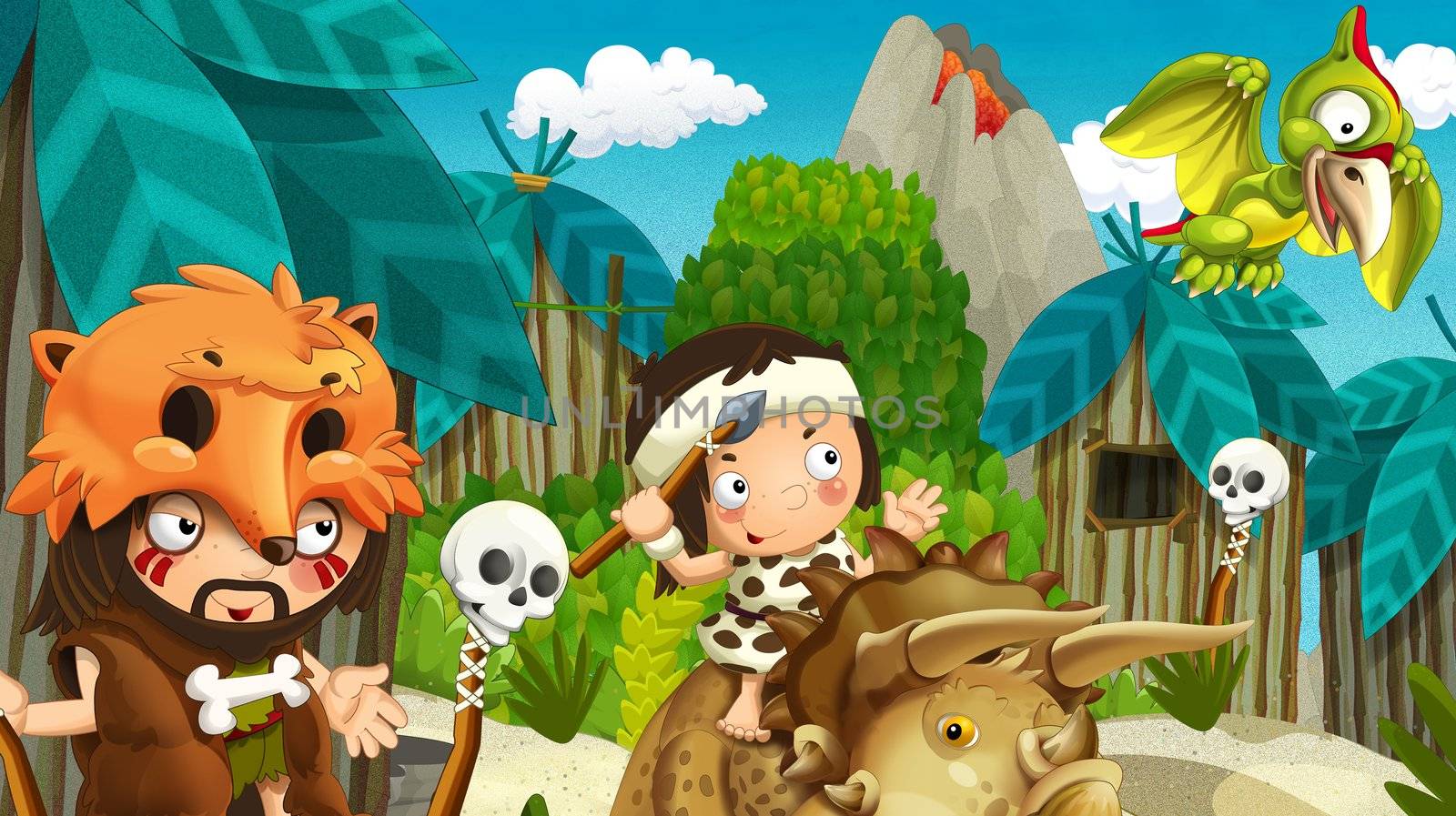 Detailed illustration with lot of different elements