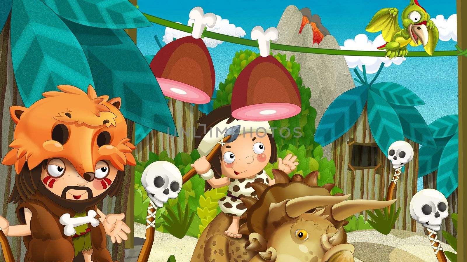 Detailed illustration with lot of different elements