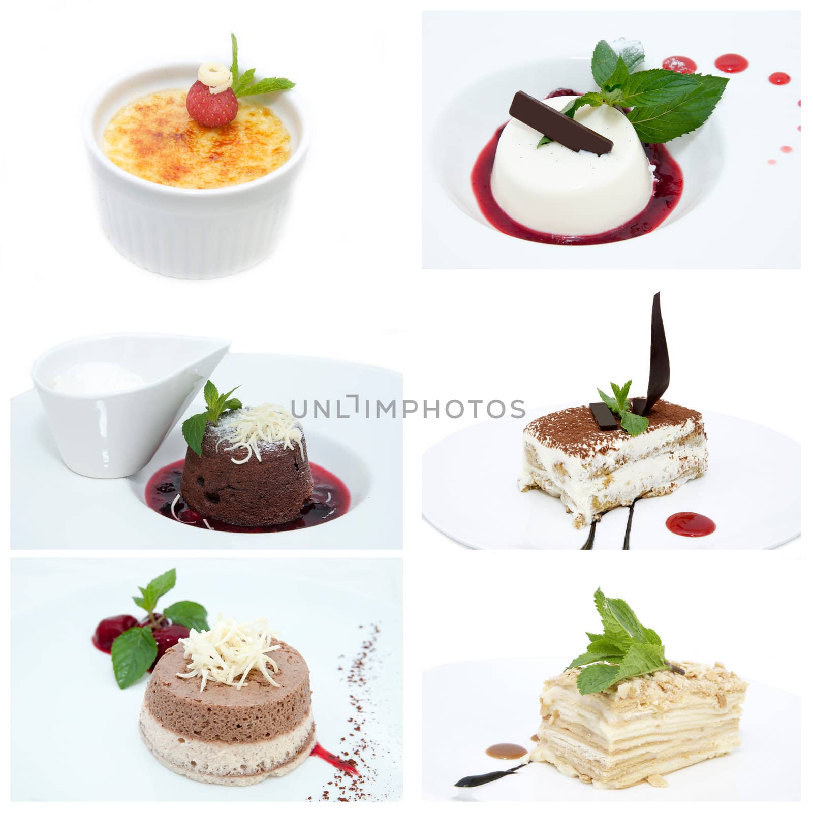 set with desserts